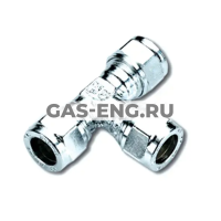 Тройник компрессионный хромированный, Tiemme купить в интернет-магазине промышленного оборудования в Санкт-Петербурге