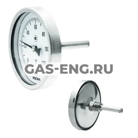 Термометр биметаллический коррозионностойкий, тип БТ (серия 220), Росма купить в интернет-магазине промышленного оборудования в Санкт-Петербурге