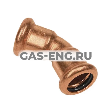 Угольник-пресс двухраструбный 45° медь, тип 6041, Sanha купить в интернет-магазине промышленного оборудования в Санкт-Петербурге