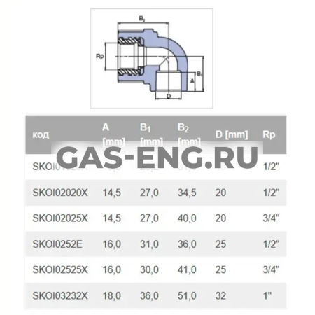 Угольник PPR 90° комбинированный с внутренней резьбой, Wavin Ekoplastik купить в интернет-магазине промышленного оборудования в Санкт-Петербурге