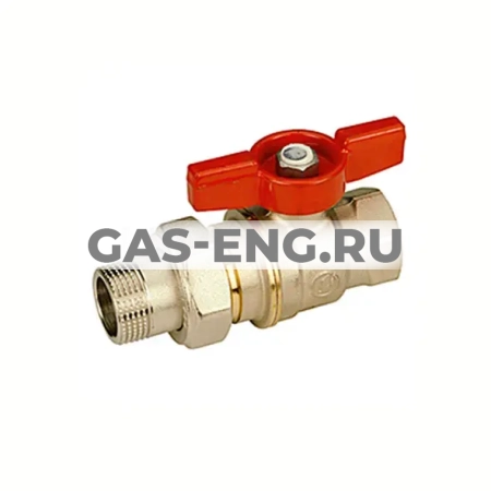 Шаровой кран латунный ВР-НР полнопроходной, ручка-бабочка, Ду 15-32 Ру 35-42, со сгоном, Giacomini DADO R919 купить в интернет-магазине промышленного оборудования в Санкт-Петербурге