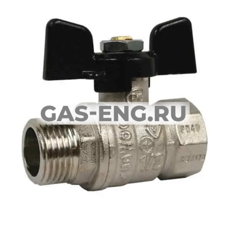 Шаровой латунный кран НР-ВР, ручка-бабочка, Ду 15-25 Ру 20-40, Bugatti серии 607 Arizona купить в интернет-магазине промышленного оборудования в Санкт-Петербурге