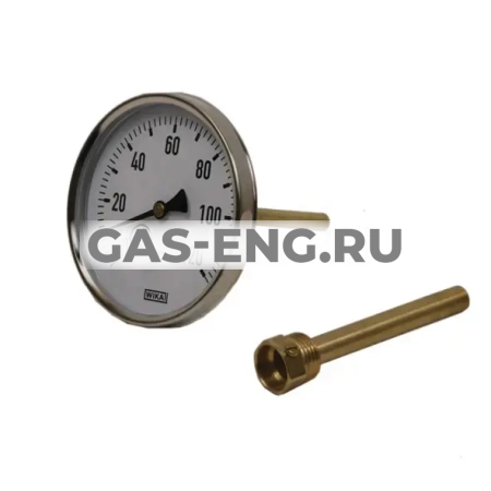 Термометр биметаллический, тип А50.20 (100 мм, сталь оцинкованная), Wika купить в интернет-магазине промышленного оборудования в Санкт-Петербурге Термометр биметаллический, тип А50.20 (100 мм, сталь оцинкованная), Wika купить в интернет-магазине промышленного оборудования в Санкт-Петербурге