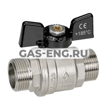 Шаровой латунный кран НР-НР полнопроходной, ручка-бабочка, Ду 15-25 Ру 40-64, Bugatti серии 327 Oregon купить в интернет-магазине промышленного оборудования в Санкт-Петербурге