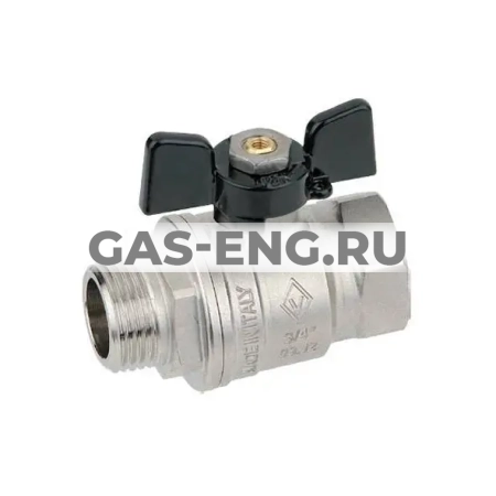 Шаровой латунный кран НР-ВР, ручка-бабочка, Ду 15-32 Ру 20-50, Bugatti серии 917 New Jersey купить в интернет-магазине промышленного оборудования в Санкт-Петербурге