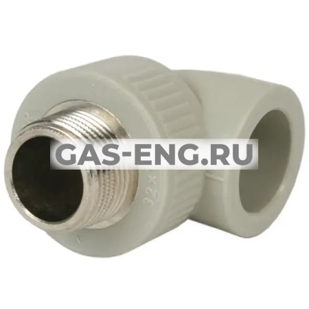 Угольник комбинированный PPR 90° с наружной резьбой, СЕРЫЙ, Pro Aqua купить в интернет-магазине промышленного оборудования в Санкт-Петербурге