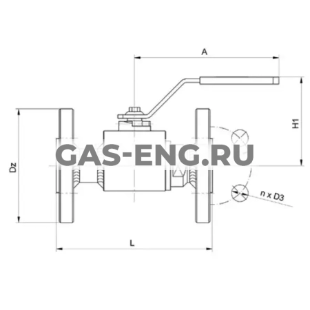 Шаровой стальной кран для газа фланец/фланец полнопроходной, с рукояткой, Ду 15-80 Ру 16, серия 70.113, Broen Ballomax купить в интернет-магазине промышленного оборудования в Санкт-Петербурге