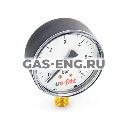 Манометр, подключение снизу (корпус - пластик), Uni-Fitt купить в интернет-магазине промышленного оборудования в Санкт-Петербурге Манометр, подключение снизу (корпус - пластик), Uni-Fitt купить в интернет-магазине промышленного оборудования в Санкт-Петербурге