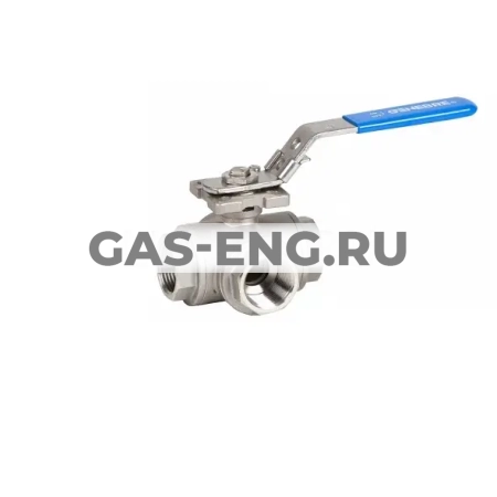 Шаровой трехходовой стальной кран р/р редуцированный, с рукояткой, Ду 8-65 Ру 63, модель 2041, Genebre купить в интернет-магазине промышленного оборудования в Санкт-Петербурге