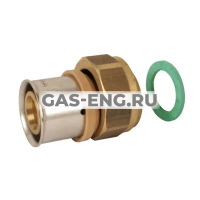 Соединение-пресс разъемное, с накидной гайкой, латунное, Sanha купить в интернет-магазине промышленного оборудования в Санкт-Петербурге