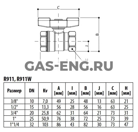 Шаровой латунный кран ВР-ВР полнопроходной, ручка-бабочка, Ду 15-32 Ру 35-42, Giacomini DADO R911 купить в интернет-магазине промышленного оборудования в Санкт-Петербурге