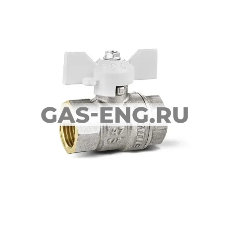Шаровой латунный кран полнопроходной ВР, ручка-бабочка (белая), Ду 15-32, Ру 25-40, LD Pride купить в интернет-магазине промышленного оборудования в Санкт-Петербурге