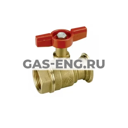 Шаровой кран латунный ВР, с выводом для насоса, ручка-бабочка, R285, Giacomini купить в интернет-магазине промышленного оборудования в Санкт-Петербурге