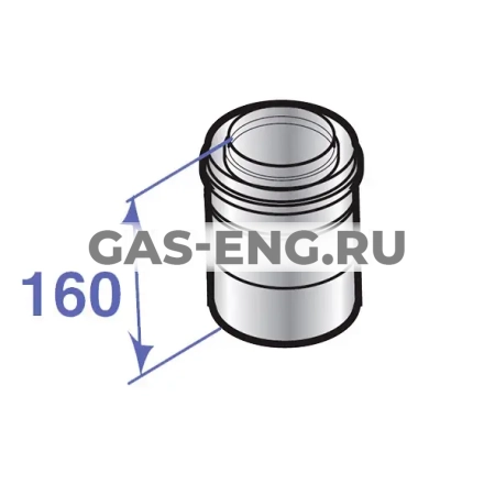 Переходник коаксиального дымохода с DN 100/150 мм на 110/150 мм, De Dietrich купить в интернет-магазине промышленного оборудования в Санкт-Петербурге