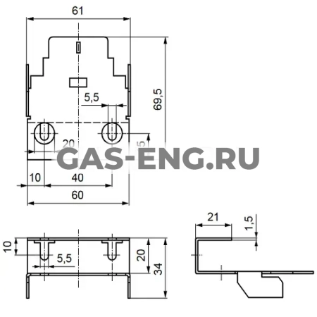 Держатель для датчика перепада давления по воздуху серии QBM, Siemens купить в интернет-магазине промышленного оборудования в Санкт-Петербурге