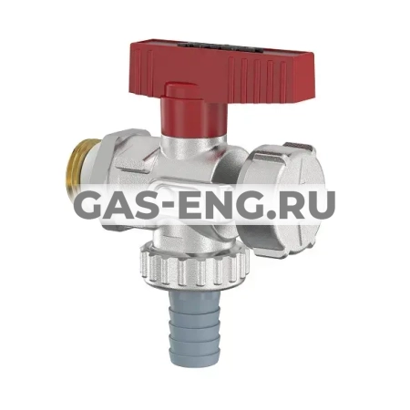 Кран шаровой латунный Simplex KFE Exclusive для слива и заполнения, угловой, со штуцером под шланг, Flamco купить в интернет-магазине промышленного оборудования в Санкт-Петербурге