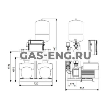 Установка повышения давления Hydro Multi-E 2 CME15-2, Grundfos купить в интернет-магазине промышленного оборудования в Санкт-Петербурге