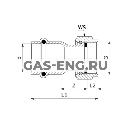 Переход на резьбовые соединения Profipress G с SC-Contur, с накидной гайкой, модель 2666, Viega купить в интернет-магазине промышленного оборудования в Санкт-Петербурге