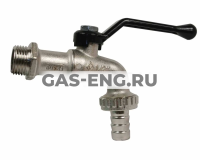 Шаровой латунный кран Alaska 689 НР, с рукояткой, угловой, со штуцером, Ду 15-20 Ру 16, Bugatti купить в интернет-магазине промышленного оборудования в Санкт-Петербурге