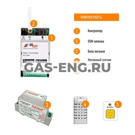 Контроллер системы отопления MyHeat GSM, ЭВАН купить в интернет-магазине промышленного оборудования в Санкт-Петербурге