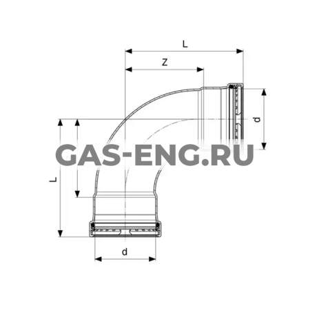 Отвод 90° Sanpress Inox XL с SC-Contur, модель 2316 XL, Viega купить в интернет-магазине промышленного оборудования в Санкт-Петербурге Отвод 90° Sanpress Inox XL с SC-Contur, модель 2316 XL, Viega купить в интернет-магазине промышленного оборудования в Санкт-Петербурге