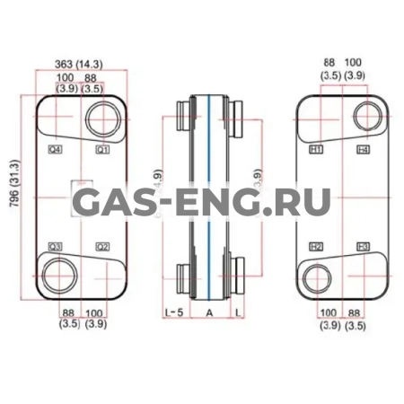 Паяный пластинчатый теплообменник B3-260B, Danfoss купить в интернет-магазине промышленного оборудования в Санкт-Петербурге