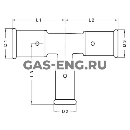 Тройник-пресс латунный редукционный (уменьшенный с двух сторон), Henco купить в интернет-магазине промышленного оборудования в Санкт-Петербурге