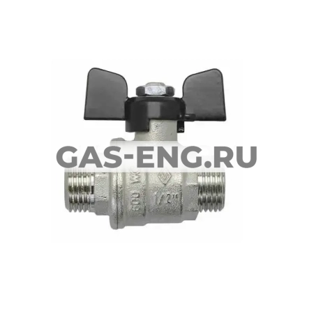 Шаровой латунный кран НР-НР полнопроходной, ручка-бабочка, Ду 15-25 Ру 40-64, Bugatti серии 327 Oregon купить в интернет-магазине промышленного оборудования в Санкт-Петербурге