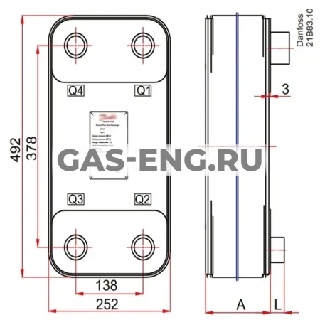Паяный пластинчатый теплообменник B3-136, Danfoss купить в интернет-магазине промышленного оборудования в Санкт-Петербурге