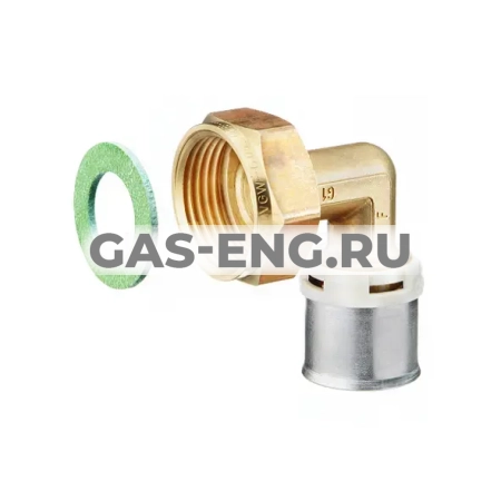 Угольник-пресс переходной 90° alpex с ВР, с накидной гайкой, латунный, Frankische купить в интернет-магазине промышленного оборудования в Санкт-Петербурге