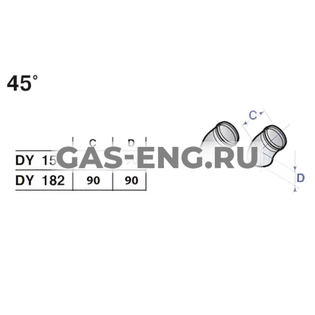 Колено 45° для простого жесткого дымохода, De Dietrich купить в интернет-магазине промышленного оборудования в Санкт-Петербурге