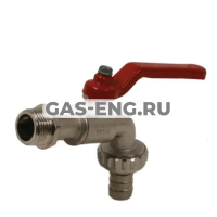 Шаровой латунный кран НР, с рукояткой, угловой, со штуцером, Ду 15-20 Ру 15, Itap GARDEN купить в интернет-магазине промышленного оборудования в Санкт-Петербурге