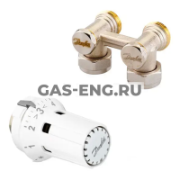 Комплект терморегулятора RLV-KB/RTRW-K, угловой, Danfoss купить в интернет-магазине промышленного оборудования в Санкт-Петербурге