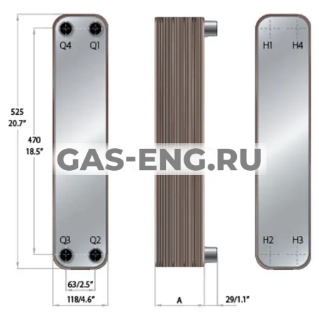 Паяный пластинчатый теплообменник D62, Danfoss купить в интернет-магазине промышленного оборудования в Санкт-Петербурге