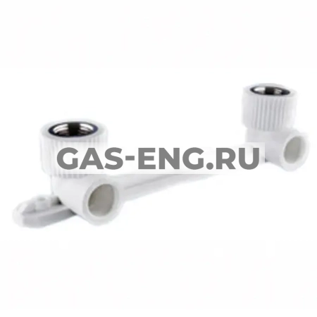 Угольник двойной PPR с креплением комбинированный ВР, БЕЛЫЙ, Pro Aqua купить в интернет-магазине промышленного оборудования в Санкт-Петербурге