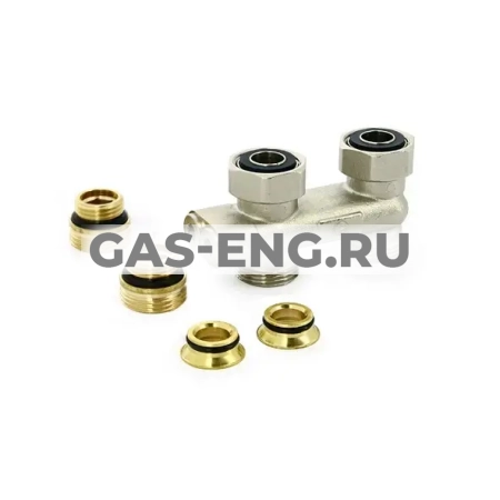 Узел нижнего подключения прямой, перекрёстный, с запорными вентилями Uni-Fitt купить в интернет-магазине промышленного оборудования в Санкт-Петербурге