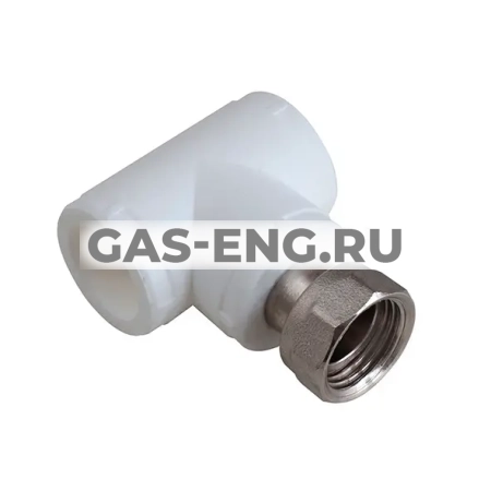 Тройник PPR комбинированный с накидной гайкой, БЕЛЫЙ, Pro Aqua купить в интернет-магазине промышленного оборудования в Санкт-Петербурге