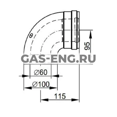 Колено 87° для коаксиального дымохода, Viessmann купить в интернет-магазине промышленного оборудования в Санкт-Петербурге