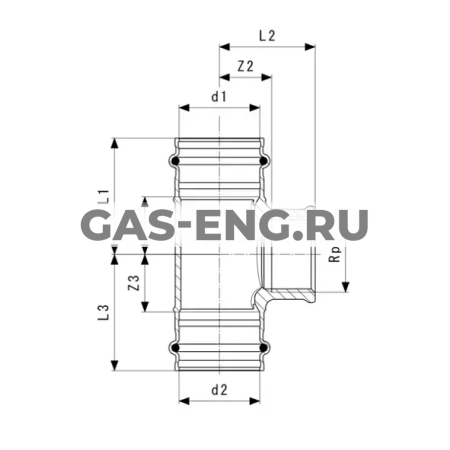 Тройник Sanpress с SC-Contur, модель 2217.2, Viega купить в интернет-магазине промышленного оборудования в Санкт-Петербурге