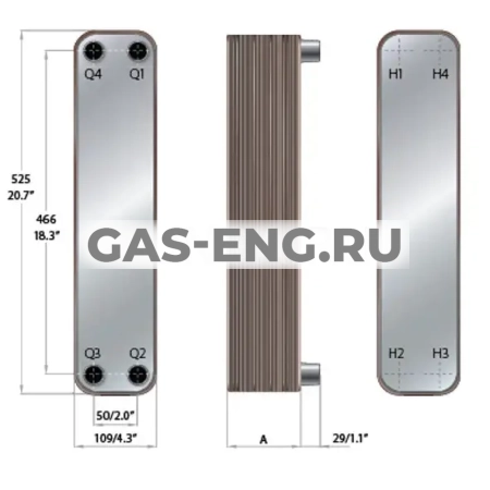 Паяный пластинчатый теплообменник D55, Danfoss купить в интернет-магазине промышленного оборудования в Санкт-Петербурге