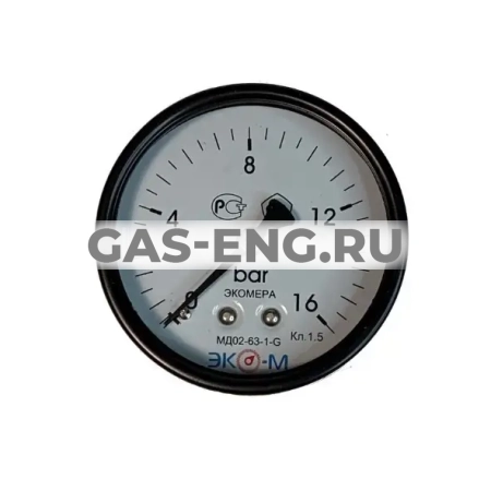 Манометр Экомера МД02-63мм, подключение сзади G 1/4", Эко-М купить в интернет-магазине промышленного оборудования в Санкт-Петербурге Манометр Экомера МД02-63мм, подключение сзади G 1/4", Эко-М купить в интернет-магазине промышленного оборудования в Санкт-Петербурге