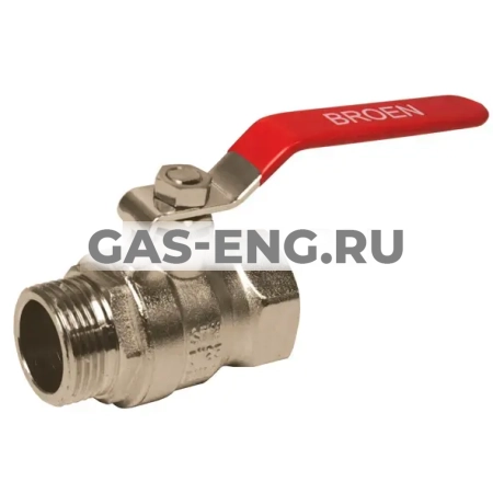 Шаровой латунный кран НР-ВР полнопроходной, с рукояткой, Ду 15-50 Ру 30, Broen Ballofix купить в интернет-магазине промышленного оборудования в Санкт-Петербурге