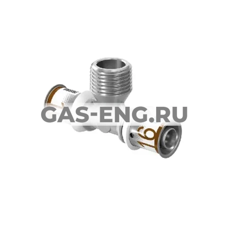 Тройник-пресс S-Press (Plus) с наружной резьбой латунный, Uponor MLC купить в интернет-магазине промышленного оборудования в Санкт-Петербурге