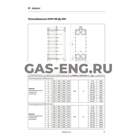 Разборный пластинчатый теплообменник НН№188, Ридан купить в интернет-магазине промышленного оборудования в Санкт-Петербурге