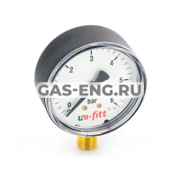 Манометр, подключение снизу (корпус - пластик), Uni-Fitt купить в интернет-магазине промышленного оборудования в Санкт-Петербурге Манометр, подключение снизу (корпус - пластик), Uni-Fitt купить в интернет-магазине промышленного оборудования в Санкт-Петербурге