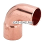 Угольник 90° однораструбный под пайку медный, модель 95092, Viega купить в интернет-магазине промышленного оборудования в Санкт-Петербурге