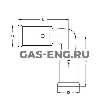 Угольник-пресс 90°, латунь, Henco купить в интернет-магазине промышленного оборудования в Санкт-Петербурге