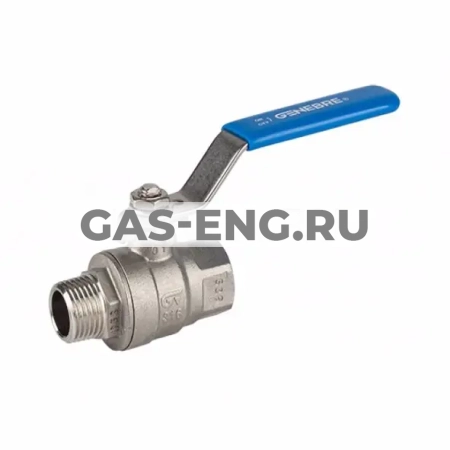 Шаровой кран стальной, Ду 15мм, Ру 63, НР-ВР, резьба BSPT,  рукоятка-рычаг, GENEBRE купить в интернет-магазине промышленного оборудования в Санкт-Петербурге