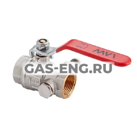 Шаровой кран латунный BV.630, с дренажем и воздухоотводчиком, ВР-ВР, ручка-рычаг, MVI купить в интернет-магазине промышленного оборудования в Санкт-Петербурге