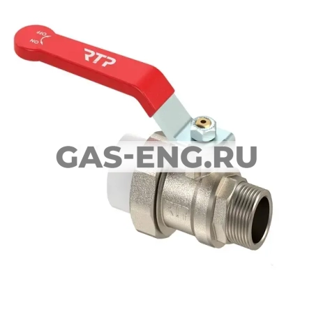 Шаровой кран латунный НР, с переходом на трубу PPR, ручка рычаг, РосТурПласт купить в интернет-магазине промышленного оборудования в Санкт-Петербурге